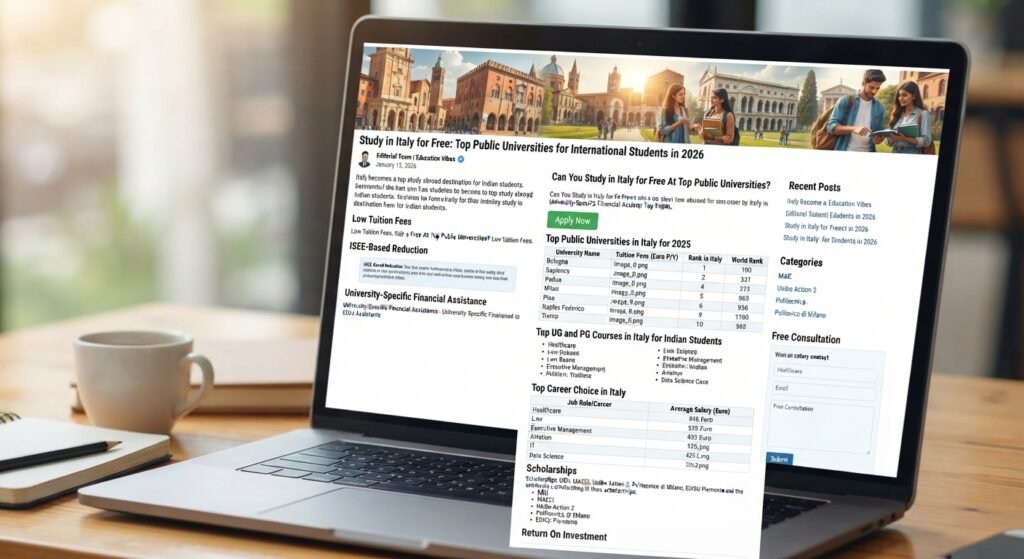 Study in Italy for Free: Top Public Universities for International Students in 2026